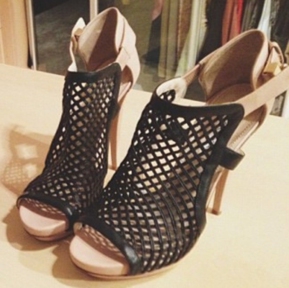 BURAK UYAN - Cage Leather T strap Stilettos Platform Sandals - Picture 3 of 16